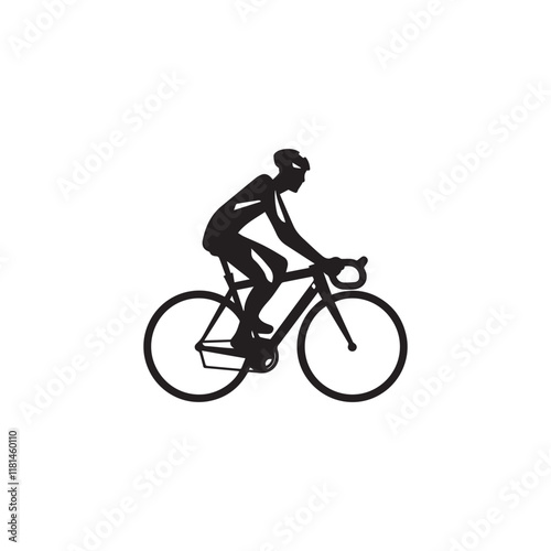 silhouette of a person riding a bicycle