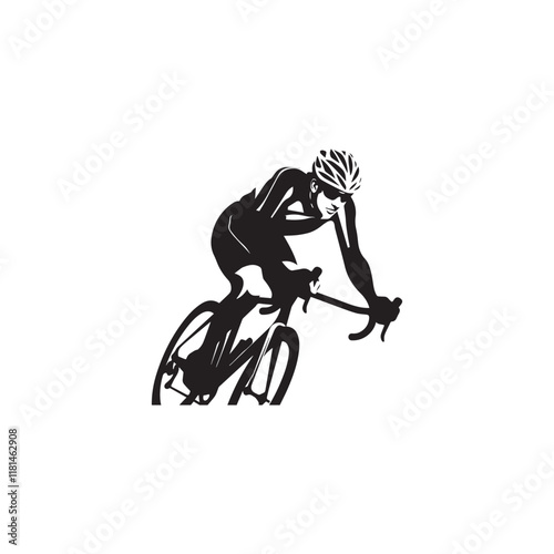 silhouette of a person riding a bicycle