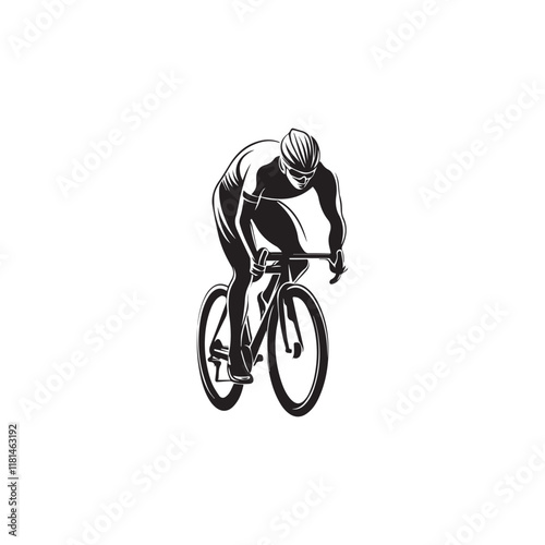 silhouette of a person riding a bicycle