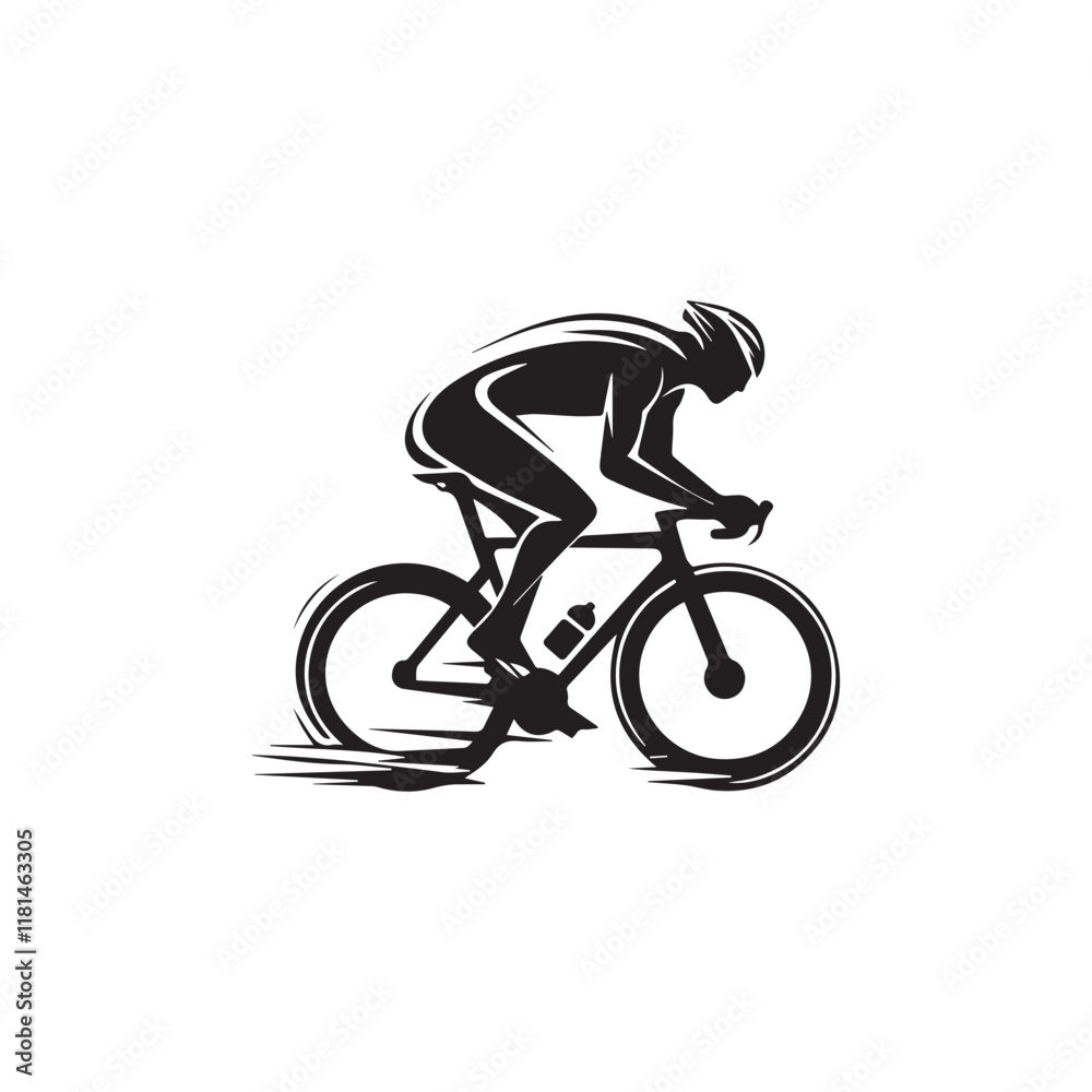 Fototapeta premium silhouette of a person riding a bicycle