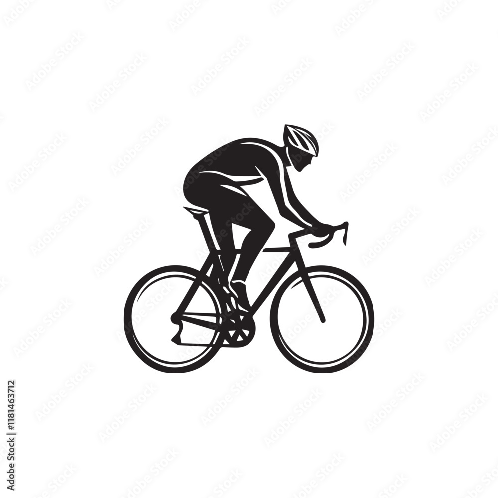 Obraz premium silhouette of a person riding a bicycle