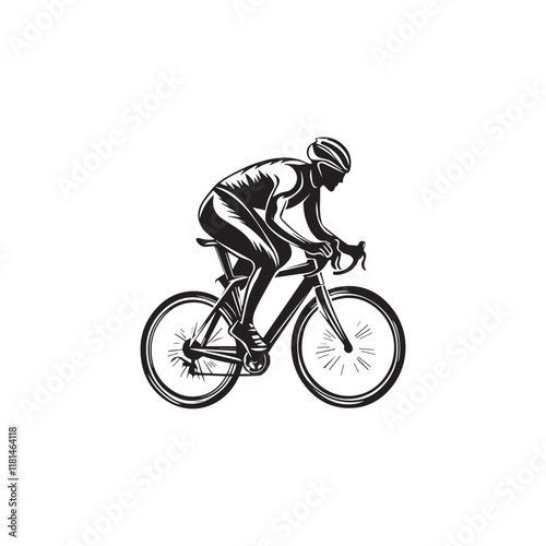 silhouette of a person riding a bicycle