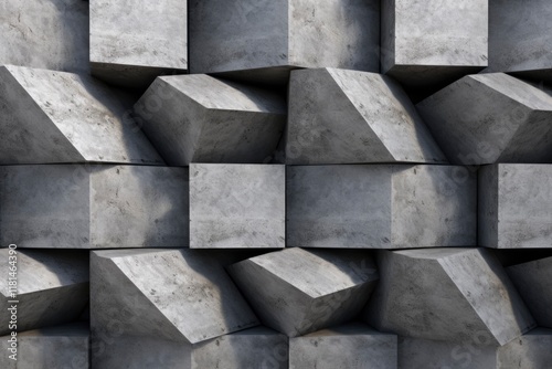 Futuristic gray scale monochrome concrete color abstract geometric pattern background wallpaper decoration texture