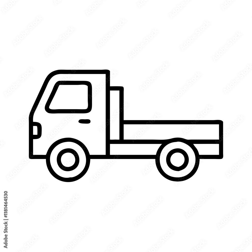 flatbed truck icon, vehicle line art, vehicle vector - simple black line art icon of flatbed truck perfect for logos, and vehicle-themed designs. flatbed truck icon, vehicle line art, vehicle vector - simple black line art icon of flatbed truck perfect for logos, and vehicle-themed designs.
