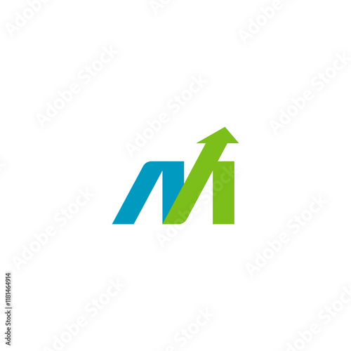 Free Download M Arrow Logo blue and green color vector - GFXLoad