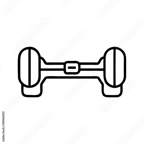 hoverboard icon, vehicle line art, vehicle vector - simple black line art icon of hoverboard perfect for logos, and vehicle-themed designs.