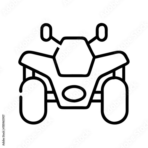 quad bike icon, vehicle line art, vehicle vector - simple black line art icon of quad bike perfect for logos, and vehicle-themed designs.