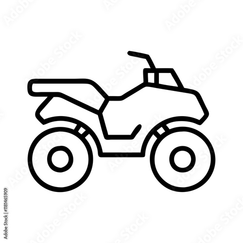 quad bike icon, vehicle line art, vehicle vector - simple black line art icon of quad bike perfect for logos, and vehicle-themed designs.