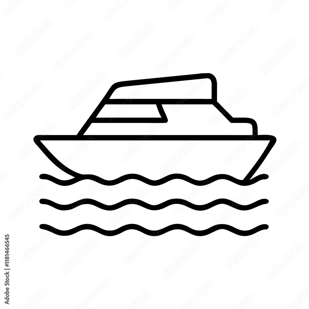 speedboat icon, vehicle line art, vehicle vector - simple black line art icon of speedboat perfect for logos, and vehicle-themed designs. speedboat icon, vehicle line art, vehicle vector - simple black line art icon of speedboat perfect for logos, and vehicle-themed designs.
