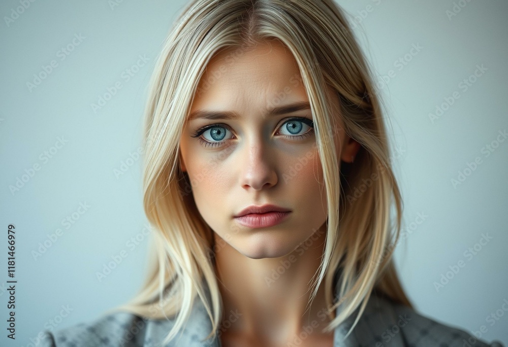 Fototapeta premium Portrait of a female with a melancholic expression