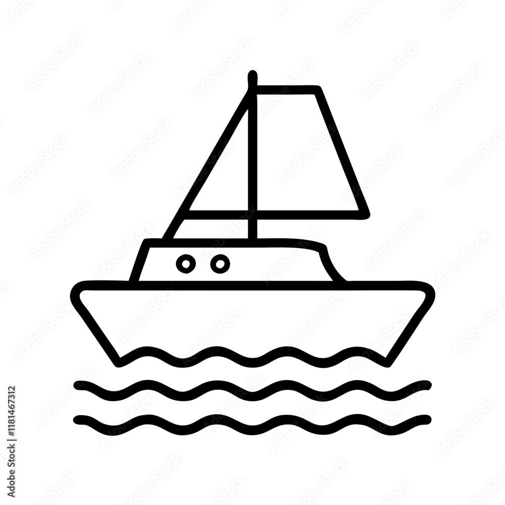 yacht icon, vehicle line art, vehicle vector - simple black line art icon of yacht perfect for logos, and vehicle-themed designs. yacht icon, vehicle line art, vehicle vector - simple black line art icon of yacht perfect for logos, and vehicle-themed designs.