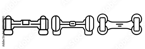 hoverboard icon, vehicle line art, vehicle vector - simple black line art icon of hoverboard perfect for logos, and vehicle-themed designs.