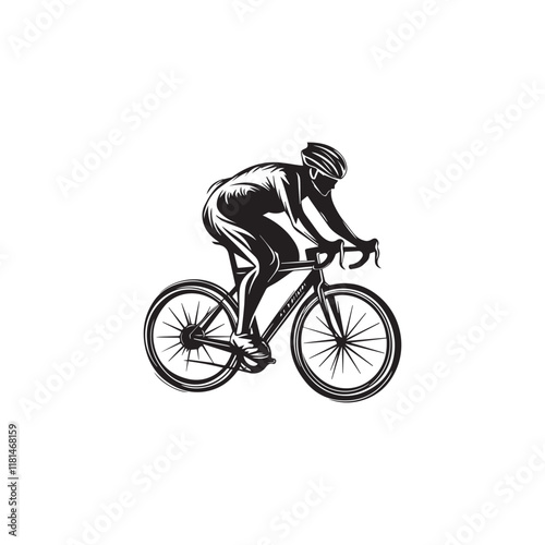 silhouette of a person riding a bicycle
