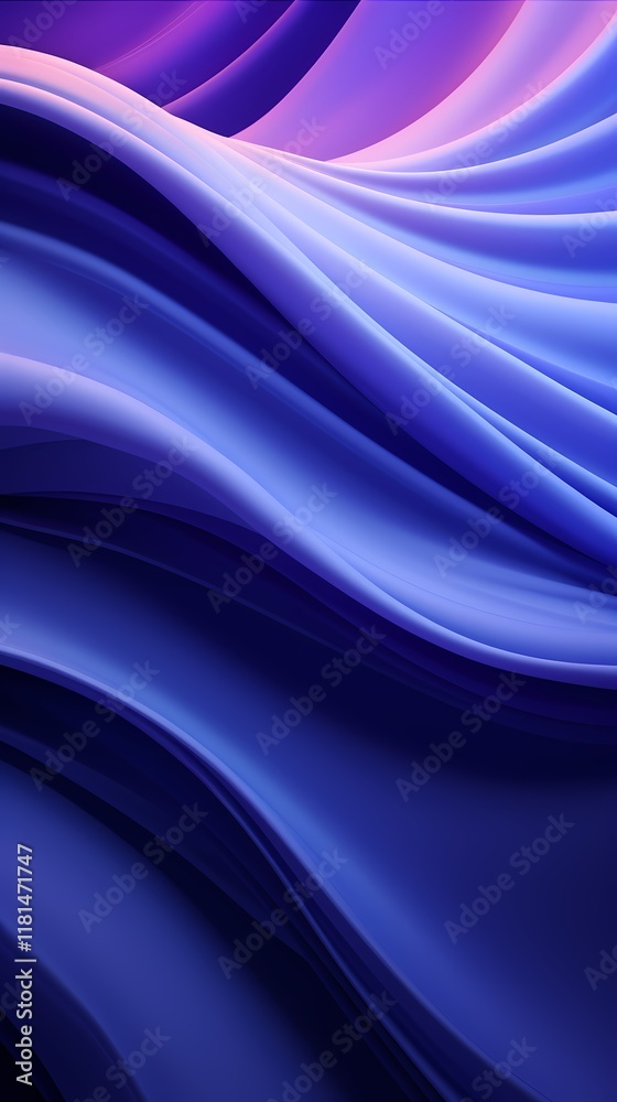 Obraz premium Digital technology blue and purple abstract wave poster background