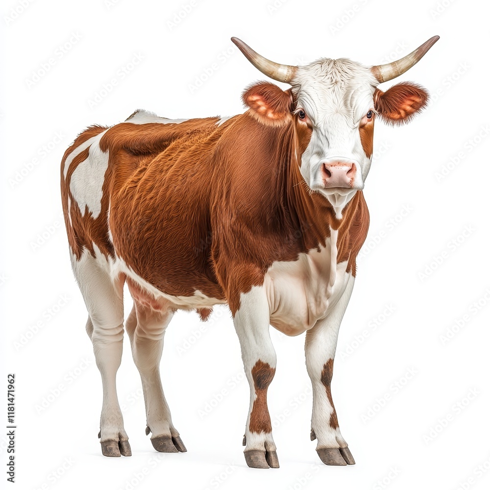 Isolated Cow Illustration: Agriculture, Dairy Industry, Livestock Farming, Animal Husbandry Isolated Cow Illustration: Agriculture, Dairy Industry, Livestock Farming, Animal Husbandry