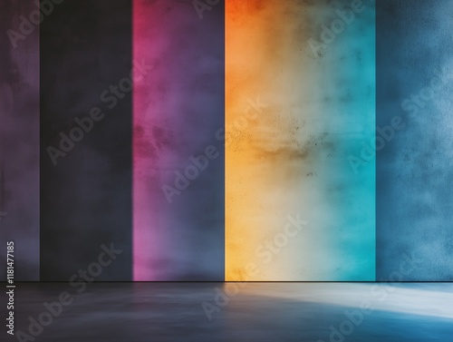 Empty Dark colorful concrete interior background banner