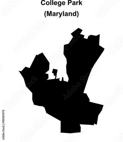 College Park (Maryland) blank outline map