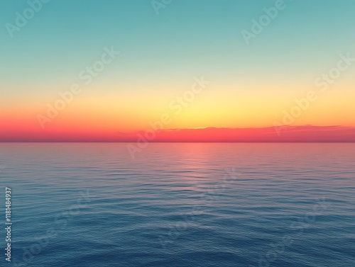Serene ocean sunset with vibrant colors.