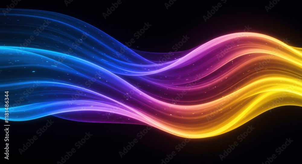 Dynamic Flow: A mesmerizing abstract of vibrant, multi-colored waves flowing in a mesmerizing motion, creating a sense of energy and movement against a dark background. Dynamic Flow: A mesmerizing abstract of vibrant, multi-colored waves flowing in a mesmerizing motion, creating a sense of energy and movement against a dark background.