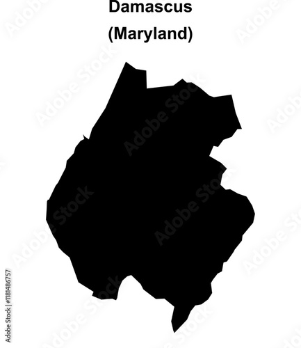 Damascus (Maryland) blank outline map