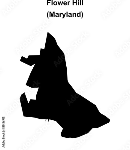 Flower Hill (Maryland) blank outline map