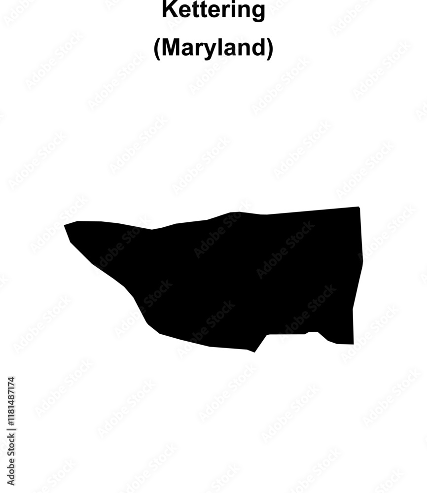 Kettering (Maryland) blank outline map Kettering (Maryland) blank outline map
