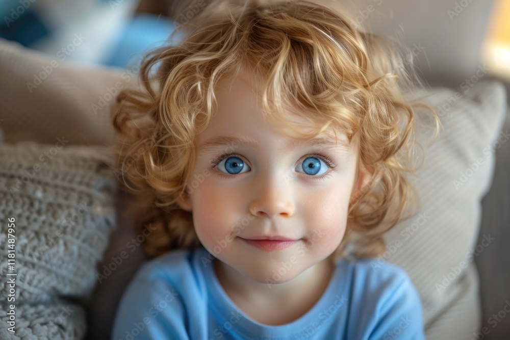 Joyful Child Portrait Cozy Home Close-Up Photography Bright Environment Innocence Joyful Child Portrait Cozy Home Close-Up Photography Bright Environment Innocence