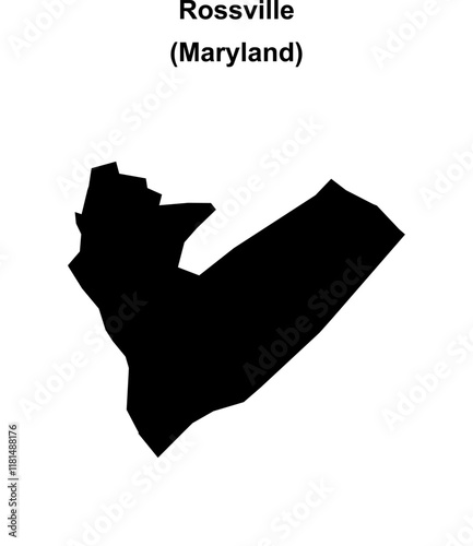 Rossville (Maryland) blank outline map