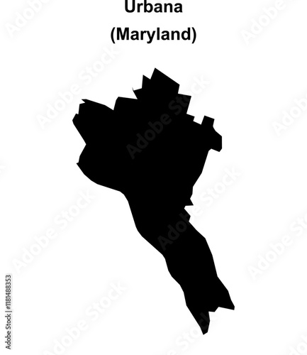 Urbana (Maryland) blank outline map