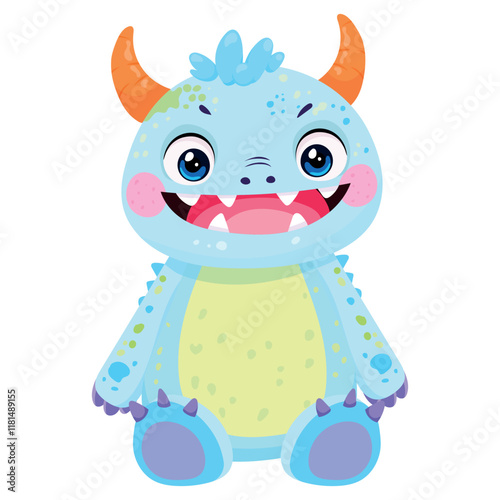 Cute cartoon little monster illustration for kids