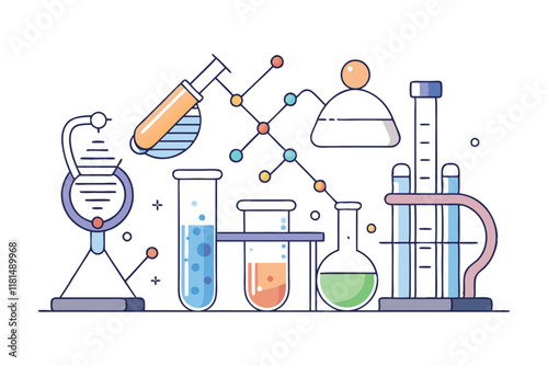 Scientific illustration of a molecular biology.eps