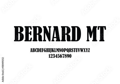 Bernard MT font for logo and headline. Isolated vector typeset