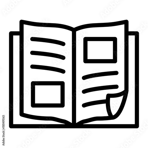 Magazine Vector Line Icon Design