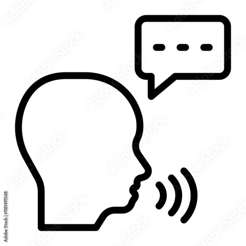 Speech Vector Line Icon Design