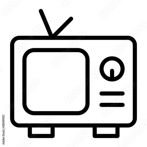 Television Vector Line Icon Design