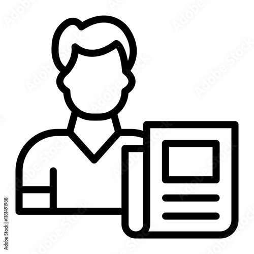 Reader Vector Line Icon Design