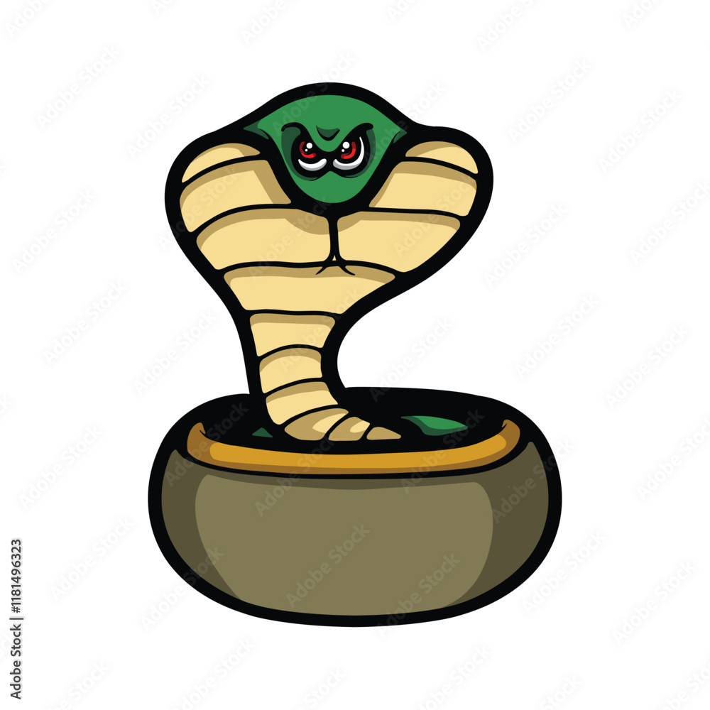 Fototapeta premium Cobra cartoon vector illustration