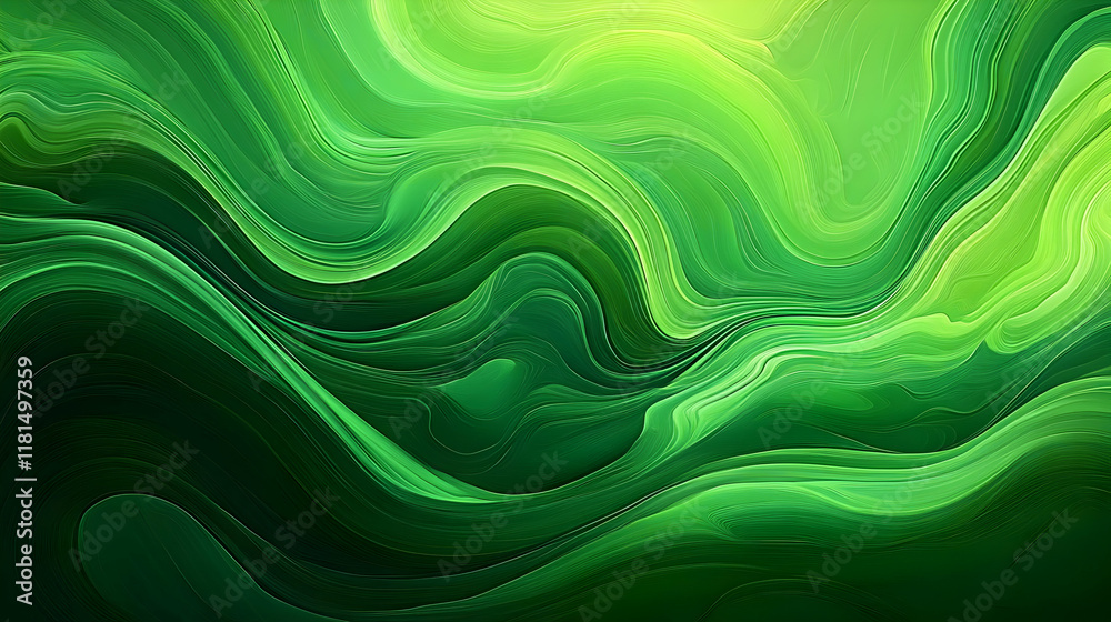 Flowing Green Abstract Waves Flowing Green Abstract Waves