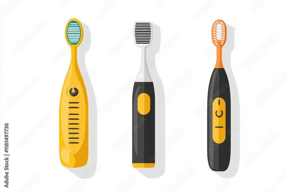 Flat Design Toothbrush Illustration on White Background Flat Design Toothbrush Illustration on White Background