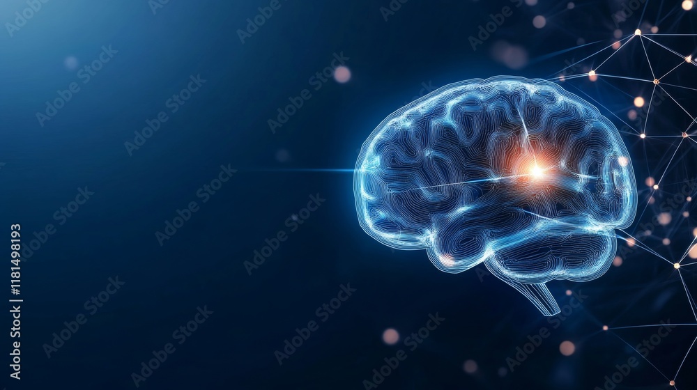 Futuristic Neural Network Brain with Glowing Connections 5 Futuristic Neural Network Brain with Glowing Connections 5