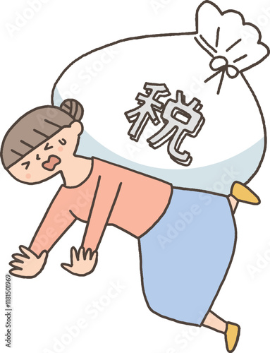 重い税金に苦しむ女性