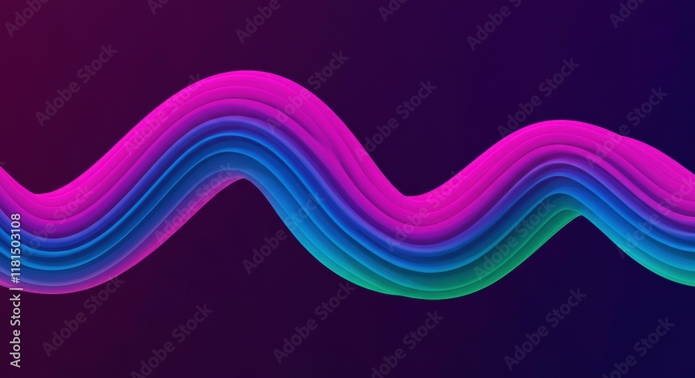 Abstract Waves of Color: A vibrant and dynamic digital artwork featuring multiple sinuous waves in a spectrum of bold pink, blue, green, and teal, set against a rich, dark purple backdrop. Abstract Waves of Color: A vibrant and dynamic digital artwork featuring multiple sinuous waves in a spectrum of bold pink, blue, green, and teal, set against a rich, dark purple backdrop.