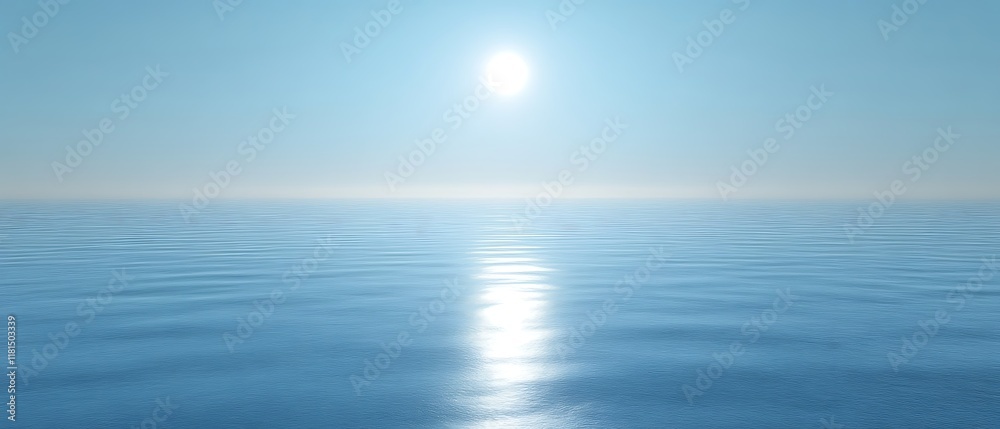 Obraz premium Calm ocean and sun reflection.