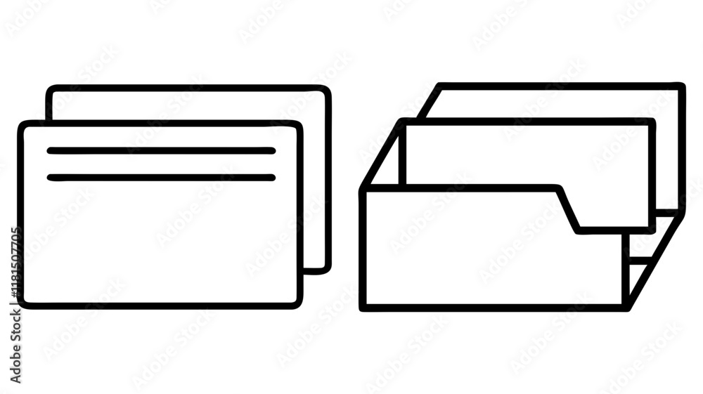index cards icon, office line art, office vector - simple black line art icon of index cards perfect for logos, and office-themed designs. index cards icon, office line art, office vector - simple black line art icon of index cards perfect for logos, and office-themed designs.