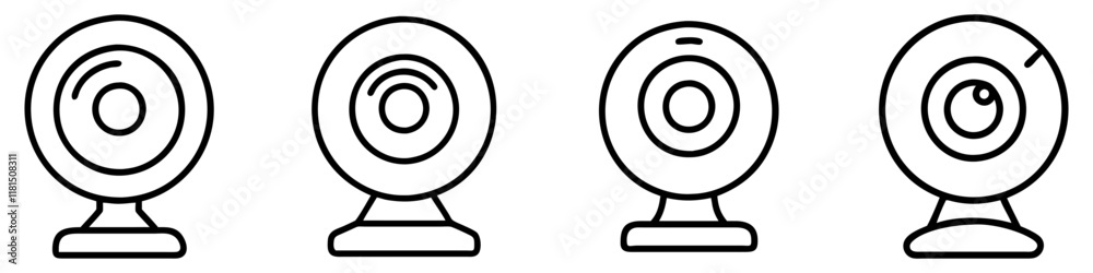 webcam icon, office line art, office vector - simple black line art icon of webcam perfect for logos, and office-themed designs. webcam icon, office line art, office vector - simple black line art icon of webcam perfect for logos, and office-themed designs.