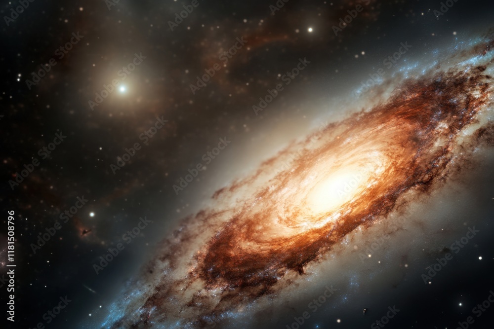 Obraz premium A pulsar shines brightly, sending out regular beams of light amidst the awe-inspiring backdrop of the cosmos. This mesmerizing cosmic phenomenon captivates those who gaze upon it