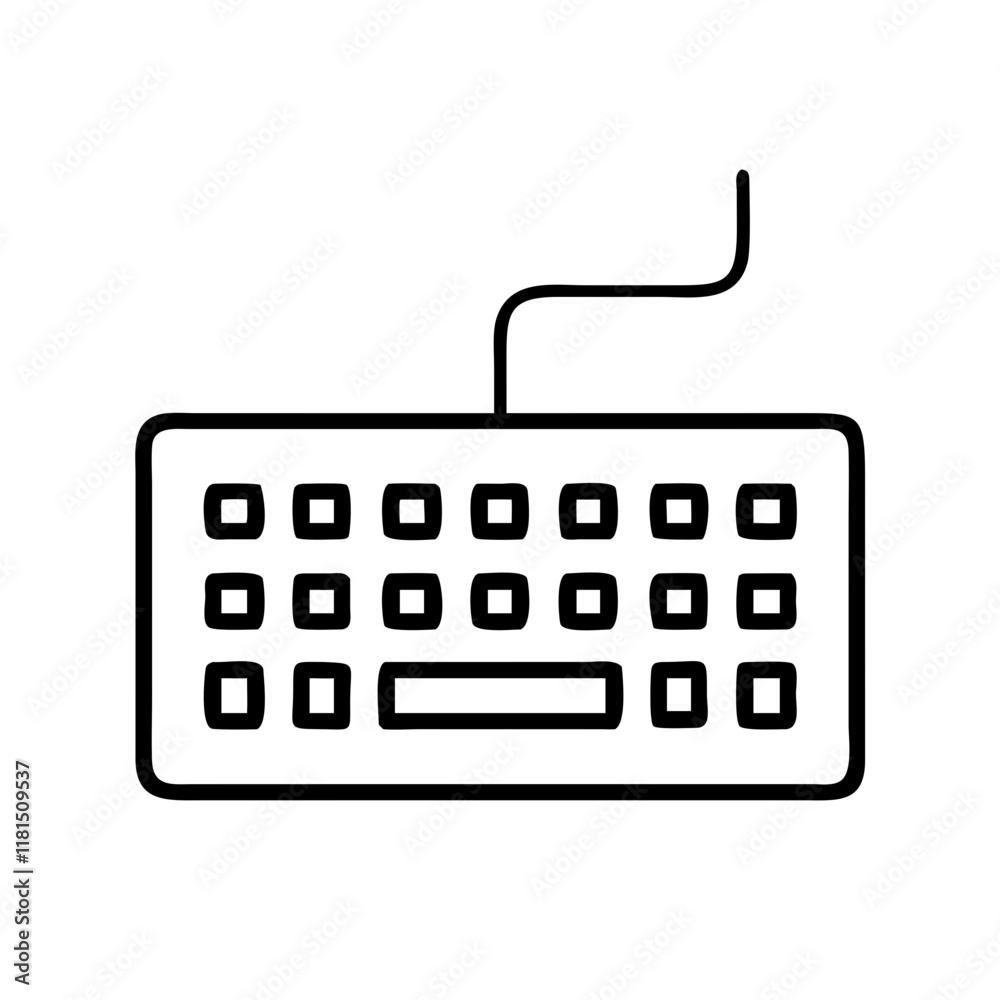 computerkeyboard icon, office line art, office vector - simple black line art icon of computerkeyboard perfect for logos, and office-themed designs. computerkeyboard icon, office line art, office vector - simple black line art icon of computerkeyboard perfect for logos, and office-themed designs.