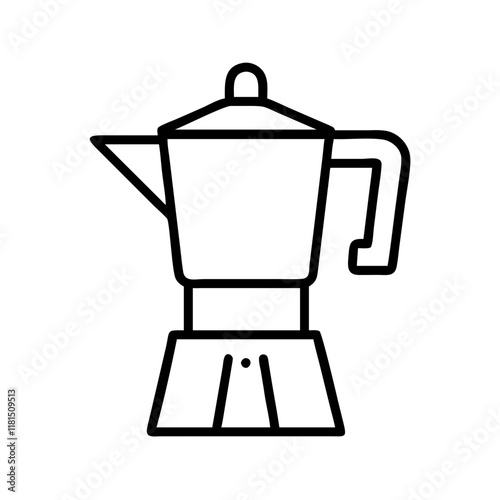 coffee maker icon, office line art, office vector - simple black line art icon of coffee maker perfect for logos, and office-themed designs.