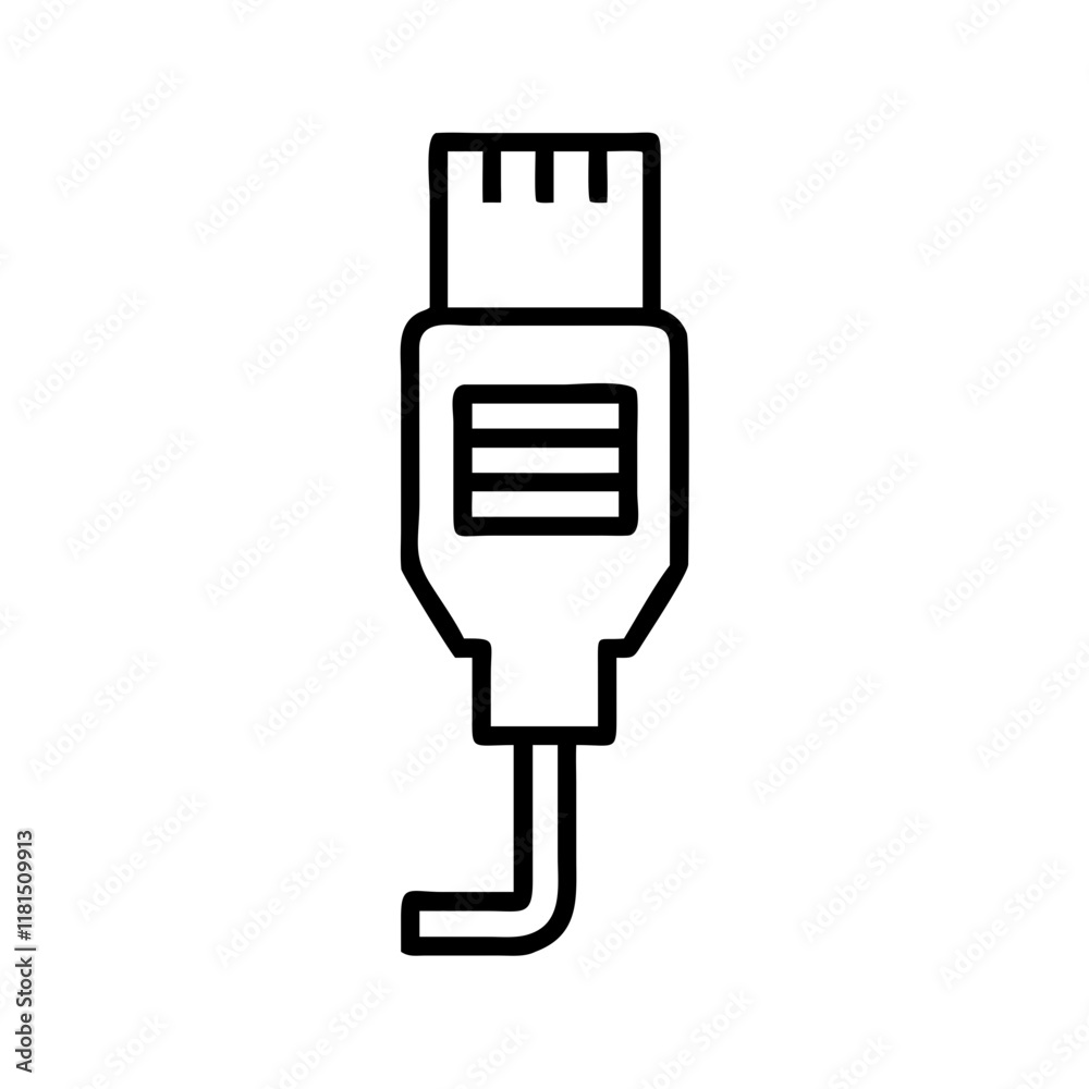 ethernet cable icon, office line art, office vector - simple black line art icon of ethernet cable perfect for logos, and office-themed designs. ethernet cable icon, office line art, office vector - simple black line art icon of ethernet cable perfect for logos, and office-themed designs.