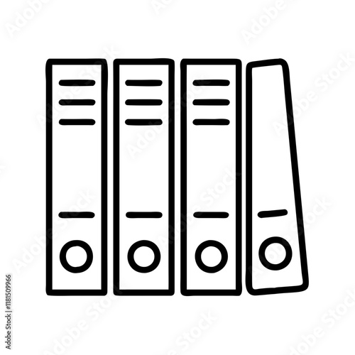 filing folders icon, office line art, office vector - simple black line art icon of filing folders perfect for logos, and office-themed designs.
